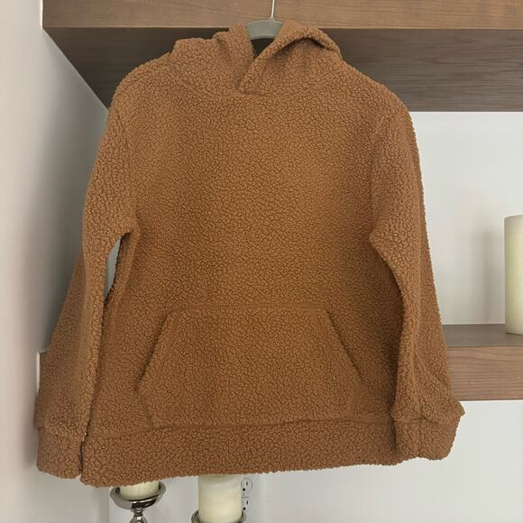 Hooded Sherpa Sweatshirt with Kangaroo Pocket - Picture 1 of 5